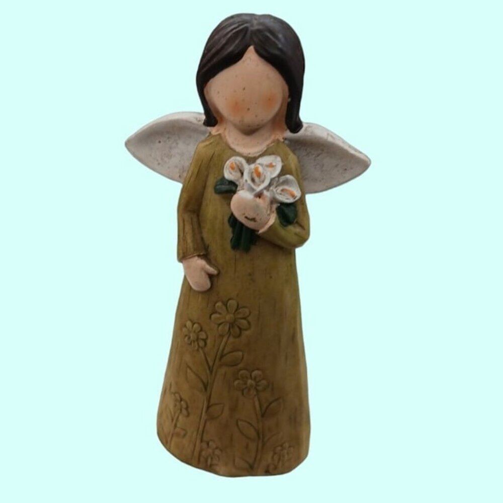 Vtg Angel of the flower figurine wings resin - Picture 5 of 7
